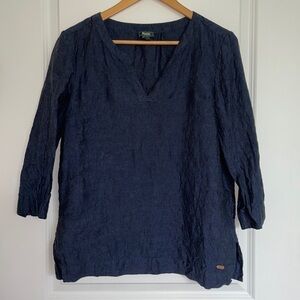 Roots Canada Women’s Linen Blouse Blue M